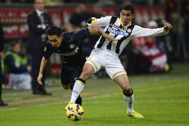Allan Udinese, Yuto Nagatomo Inter Milano 07-12-2014 Stadio Giuseppe Meazza - Football Calcio Serie A Inter Mailand vs Udinese Calcio giuseppexceleste