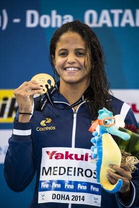 MEDEIROS Etiene BRA Gold Medal WR Women s 50m Backstroke Final Doha Qatar 07-12-2014 Hamad Aquatic Centre, 12th FINA World Swimming Championships (25m). GiorgioxScala