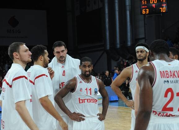 10.12.2014 - Basketball - Saison 2014 2015 - Eurocup : Brose Baskets Bamberg - SIG Straßburg - HMI - Enttäuschung bei Bamberg nach der NIederlage gegen Straßburg