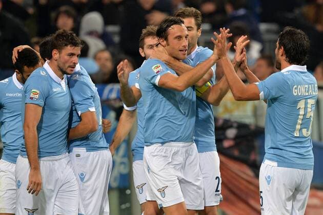 Stefano Mauri Lazio. Goal celebration. Roma 13-12-2014 Stadio Olimpico. Football Calcio 2014 2015 Serie A. Lazio Rom vs Atalanta Bergamo AntoniettaxBaldassarre