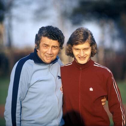 Trainer Heinz Lucas und Dieter Herzog (beide Fortuna Düsseldorf)