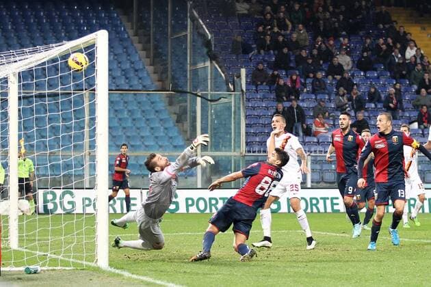 Aktuell Fußball, Italien, Serie A, CFC Genua - AS Rom IPP20141214 Football - soccer: Serie A, CFC Genua 1893 FC - AS Rom, aberkanntes Tor xHOCHxZWEIx xItalyxPhotoxPressx 