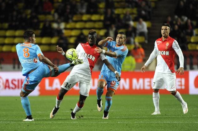 Aktuell Fußball, Frankreich, Ligue 1, AS Monaco - Olympique Marseille MARIO LEMINA - TIEMOUE BAKAYOKO - DIMITRI PAYET - Nabil DIRAR FOOTBALL : Monaco vs Marseille - Ligue 1 - 14 12 2014 FEP Panoramic 