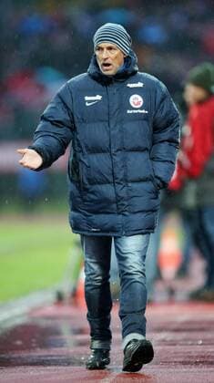 Erfurt, 13.12.2014, Steigerwaldstadion, Fussball, 3.Liga, 21. Spieltag , FC Rot-Weiss Erfurt vs. FC Hansa Rostock 4:1 (2:0) , Im Bild: Trainer Karsten Baumann (FC Hansa) coachte heute erstmals die Rostocker. ,