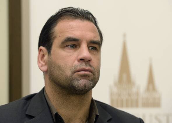 Ulf Kirsten German football player pictured during the press conference PK Pressekonferenz before international football match Czech Republic against Germany with players from UEFA EURO EM Europameisterschaft Fussball Championship 1996 Final, in Prague, Czech Republic, on December 14, 2014. (CTKxPhoto MichalxKrumphanzl) CTKPhotoOF201412150731501  kru 3
