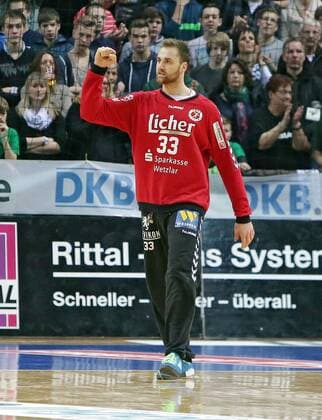 14.12.2014, xovx, Handball HBL, HSG Wetzlar - SG Flensburg-Handewitt, Jubel bei Andreas Wolff (HSG Wetzlar), Freisteller.