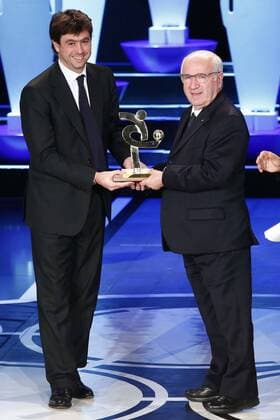 Aktuell Fußball, Italien, Preisverleihung Gran Gala del Calcio Aic in Mailand Gran Gala del Calcio AIC Juventus Turin Juventus Turin Andrea Agnelli FIGC President Carlo Tavecchio. xHOCHxZWEIx xItalyxPhotoxPressx 