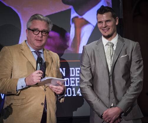 - BRUSSELS, BELGIUM: Prince Laurent of Belgium and Former Red Devil Daniel Van Buyten pictured during the award ceremony for the National Trophy of Sports Merit 2014 (Trophee National du Merite Sportif - Nationale Trofee voor Sportverdienste), at the Brussels City Hall, Thursday 18 December 2014. JASPERxJACOBS  x04524868x