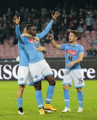Duvan Esteban Zapata Napoli con Dries Mertens, goal celebration Napoli 18-12-2014 Stadio San Paolo Football Calcio Serie A SSC Neapel vs FC Parma cesarexpurini