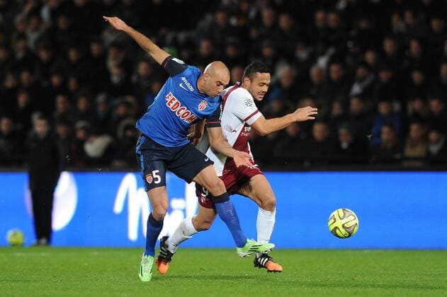 Falcon (Metz) Aymen Abdennour (Monaco) FOOTBALL : Metz vs Monaco - Ligue 1 - 20 12 2014 N.LeGouic FEP Panoramic 