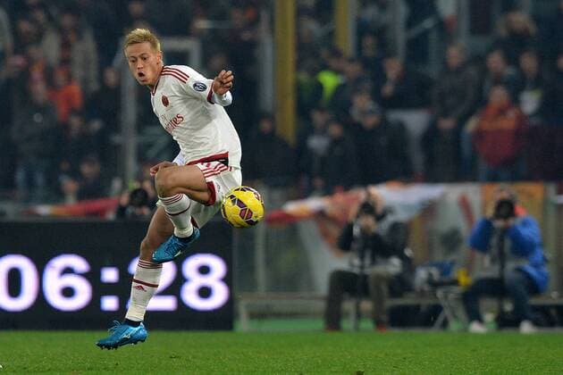 Keisuke Honda Milan. Roma 20-12-2014 Stadio Olimpico. Football Calcio 2014 2015 Serie A. AS Rom vs AC Mailand AntoniettaxBaldassarre