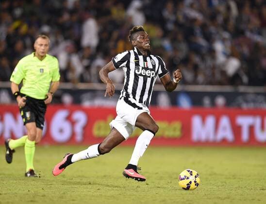 FUSSBALL INTERNATIONAL Supercoppa Italia Finale 2014 in Doha Juventus Turin - SSC Neapel 22.12.2014 Paul Pogba (Juventus Turin) 