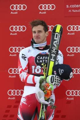 ALPINE SKIING - FIS WC Santa Caterina SANTA CATERINA,ITALY,28.DEC.14 - ALPINE SKIING - FIS World Cup, downhill men, award ceremony. Image shows Matthias Mayer (AUT).