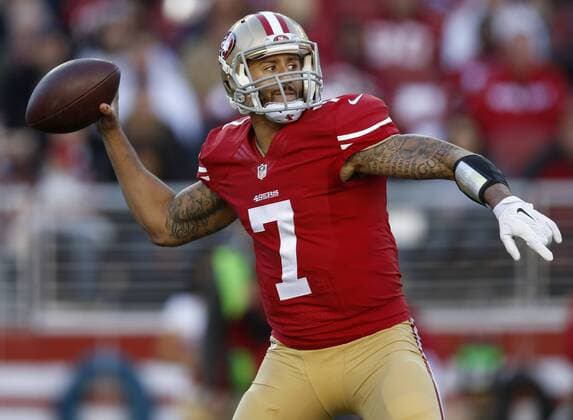 Dec. 28, 2014 - Santa Clara, CA, USA - San Francisco 49ers starting quarterback Colin Kaepernick (7) throws against the Arizona Cardinals in the second quarter Sunday, Dec. 28, 2014 at Levi s Stadium in Santa Clara, Calif. The 49ers came out on top, 20-17. 49ers beat Cardinals 20-17 - ZUMAm67_