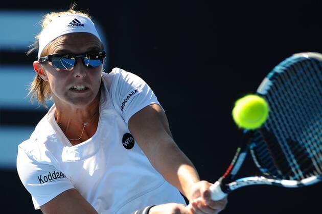 06.01.2015. Auckland, New Zealand. ASB Classic WTA Tennis Damen International. Kirsten Flipkens from Belgium during Day 2 of the ASB Classic Women s International. xChrisxSymesx  ActionPlus11587407