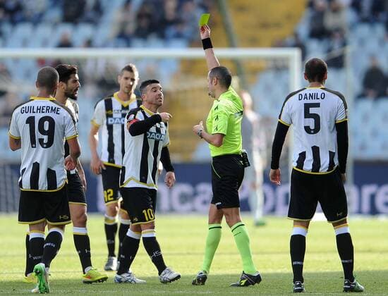 Serie A, AS Rom - Udinese Calcio attaccante Udinese Antonio Di Natale ammonito dall arbitro Marco Guida per proteste. xHOCHxZWEIx xItalyxPhotoxPressx 