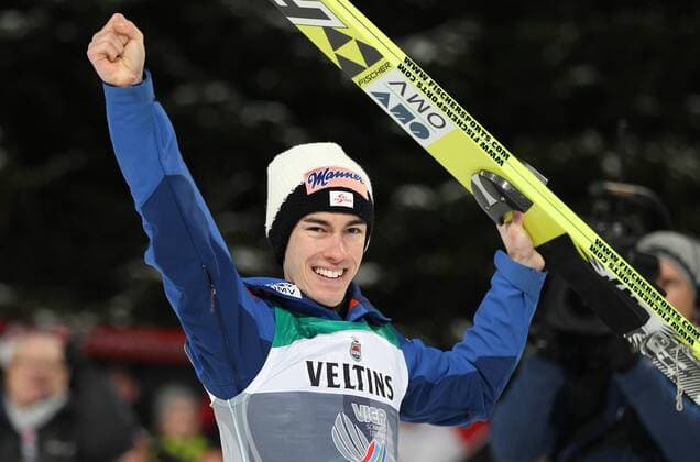NORDIC SKIING - FIS WC Bischofshofen, Four Hills Tournament BISCHOFSHOFEN,AUSTRIA,06.JAN.15 - NORDIC SKIING, Ski jumping Skispringen Ski nordisch - FIS World Cup, Four Hills Tournament, large hill, men. Image shows Tourneesieger Stefan Kraft (Sieg, Tourneesieg) (AUT).