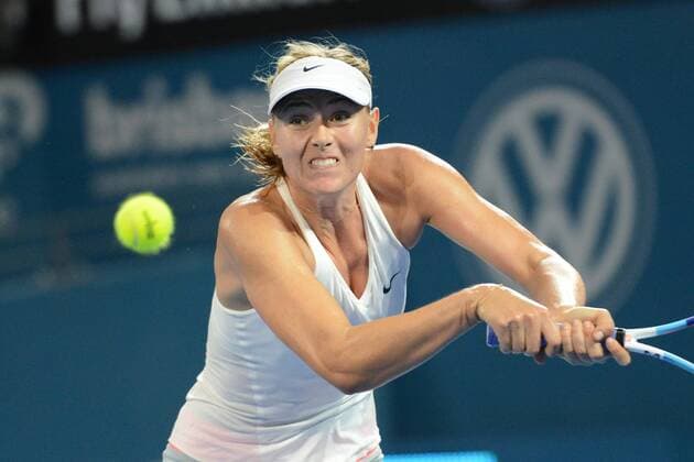 Jan 6, 2015 - Brisbane, Queensland, Australia - MARIA SHARAPOVA plays a shot in her second round match on day three of the Brisbane International Tennis Tournament at the Queensland Tennis Centre. Tennis 2015 - Brisbane International - Day 3 - ZUMAl132