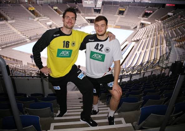 Stuttgart Handball Medientermin Deutscher Handballbund, v.l. Carsten Lichtlein und Paul Drux