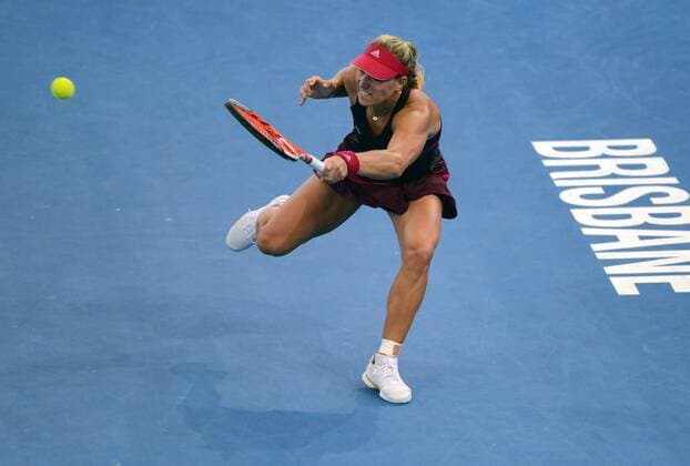 Angelique Kerber (GER) in Aktion. Brisbane International 2015, Brisbane, Australien
