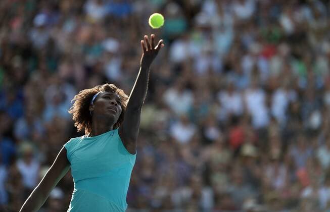 08.01.2015. Auckland, New Zealand. USA s Venus Williams in action on Quarter Finals day at the ASB Classic WTA Tennis Damen International. ASB Tennis Centre, Auckland, New Zealand. xAndrewxCornagax  ActionPlus11587737