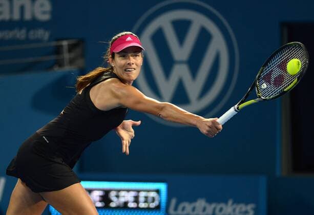 Ana Ivanovic (SRB) in Aktion. Brisbane International 2015, Brisbane, Australien