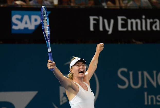 Maria Sharapova (RUS) jubelt. Brisbane International 2015, Brisbane, Australien