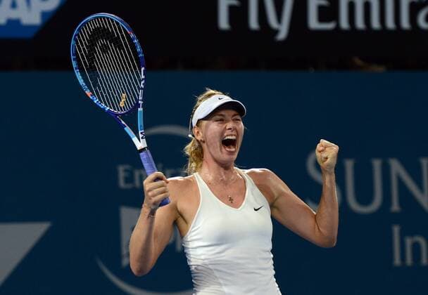 Maria Sharapova (RUS) jubelt. Brisbane International 2015, Brisbane, Australien