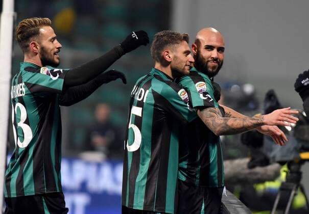 IPP20150110 Football - soccer: Serie A, Sassuolo Calcio - Udinese Calcio, Simone Zaza, Domenico Berardi xHOCHxZWEIx xItalyxPhotoxPressx 