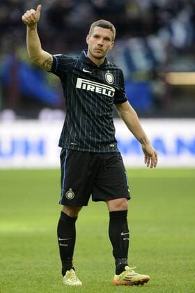 Lukas Podolski Inter Milano 11-01-2015 Stadio Giuseppe Meazza - Football, Serie A Inter Mailand vs. Genoa CFC. giuseppexceleste