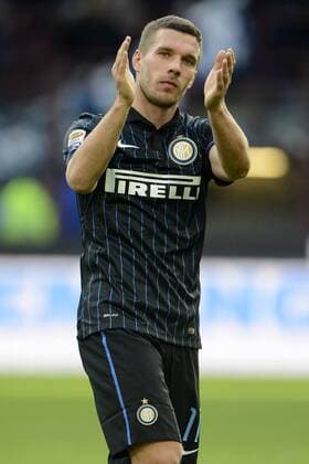 Lukas Podolski Inter Milano 11-01-2015 Stadio Giuseppe Meazza - Football, Serie A Inter Mailand vs. Genoa CFC. giuseppexceleste