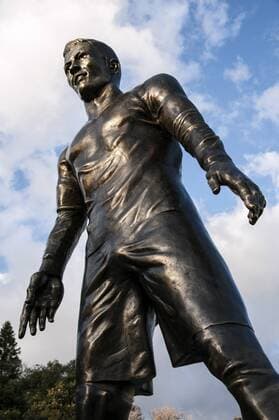 Fussball, Statue von Cristiano Ronaldo, CR7 (Real Madrid) im Hafen seiner Heimat Funchal, Madeira.