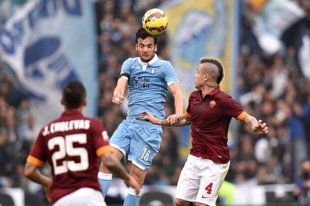 Marco Parolo Lazio, Radja Nainggolan Roma Roma 11-01-2015 Stadio Olimpico, Football Calcio Serie A AS Roma - Lazio . andreaxstaccioli