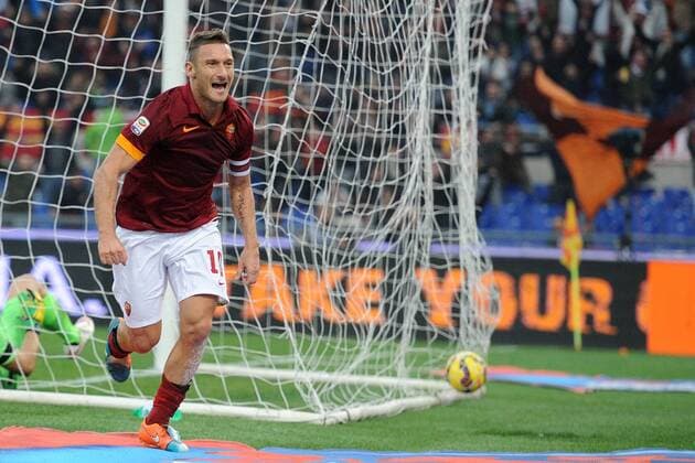 Francesco Totti Roma . Goal celebration 2-2 Roma 11-01-2015 Stadio Olimpico, Football Calcio Serie A AS Roma - Lazio . andreaxstaccioli