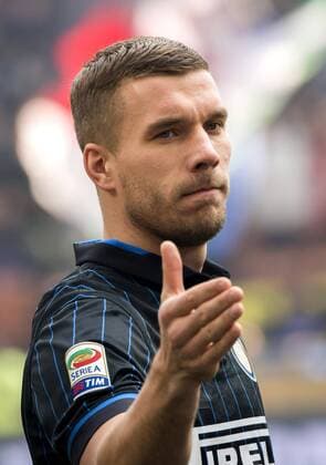 PODOLSKI Lukas Team Inter Mailand Italienische Fussball Liga serie A Inter-Genua 3 : 1 mit Lukas Podolski am 11.Januar 2015 im Meazza Stadion in Mailand 