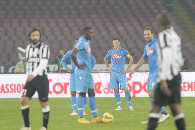 Aktuell Fußball, Italien, Serie A, SSC Neapel - Juventus Turin Enttäuschung Napoli Napoli 11-01-2015 Stadio San Paolo Football Calcio Serie A SSC Neapel vs Juventus Turin cesarexpurini