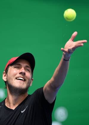 12.01.2015. Auckland, New Zealand. France s Lucas Pouille during his first round singles match on day 1 at the Heineken Open. Festival of Tennis, ATP Tennis Herren World Tour. ASB Tennis Centre, Auckland, New Zealand. Monday 12 January 2015. xAndrewxCornagax  ActionPlus11588791
