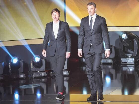 SOCCER - FIFA Ballon d Or 2014 ZURICH,SWITZERLAND,12.JAN.15 - SOCCER - FIFA World Player Gala, Ballon d Or 2014. Image shows Abby Wambach (USA Western New York Flash) and Manuel Neuer (GER FC Bayern München).
