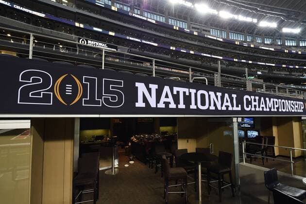 A general view of AT&T stadium prior to the College Football Playoff National Championship, in Arlington, Texas on January 12, 2015.  ARL20150112502 SHANExROPER