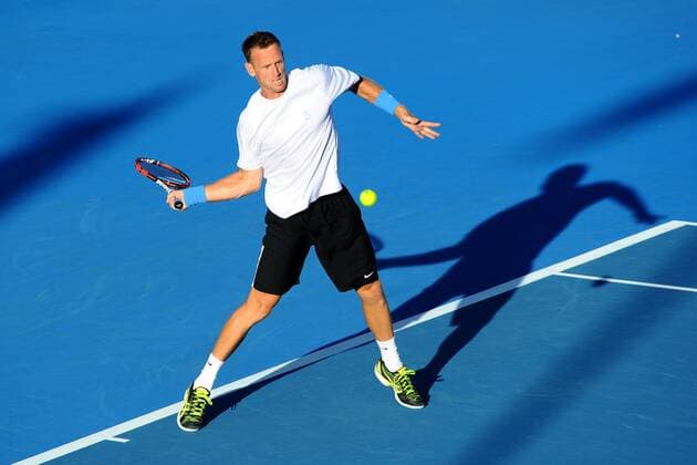 13.01.2015. Auckland, New Zealand. New Zealand player Michael Venus during his singles match at the Heineken Open. ASB Tennis Centre, Auckland, New Zealand. Tuesday 13 January 2015. xChrisxSymesx  ActionPlus11588981