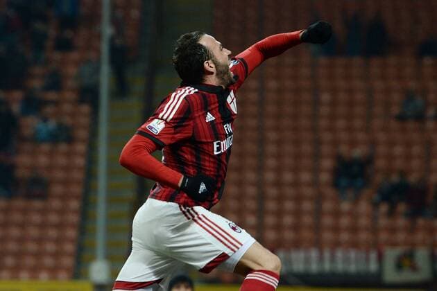 Coppa Italia AC Milan - US Sassuolo Calcio esultanza gol Giampaolo Pazzini 