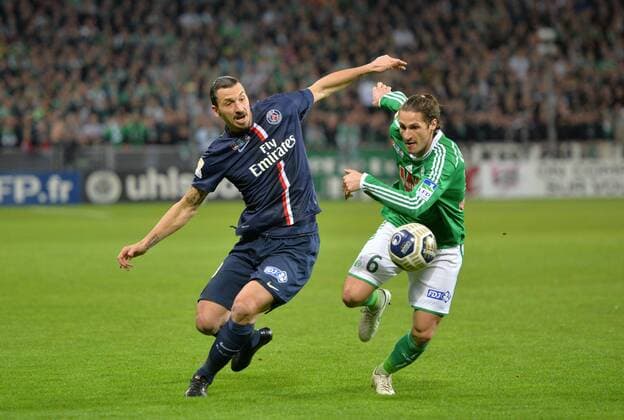 Zlatan Ibrahimovic (psg) - Jeremy Clement (sainte) FOOTBALL : Saint Etienne vs Paris SG - Coupe de la Ligue - 1 4 finale - 13 01 2015 AnthonyBIBARD FEP Panoramic 