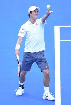 Jan. 14, 2015 - Melbourne, Victoria, Australia - Key Nishikori of Japan in action on day two of the Kooyong Classic tennis tournament at the Kooyong Lawn Tennis Club, Melbourne, Australia. Tennis 2015 - Kooyong Classic - - ZUMAk106