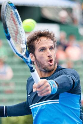 January 15, 2015: Feliciano Lopez (ESP) in action on day 3 of the 2015 Kooyong Classic tournament at the Kooyong Lawn Tennis Club in Melbourne, Australia. Tennis 2015: Kooyong Classic JAN 15 - ZUMAc04_