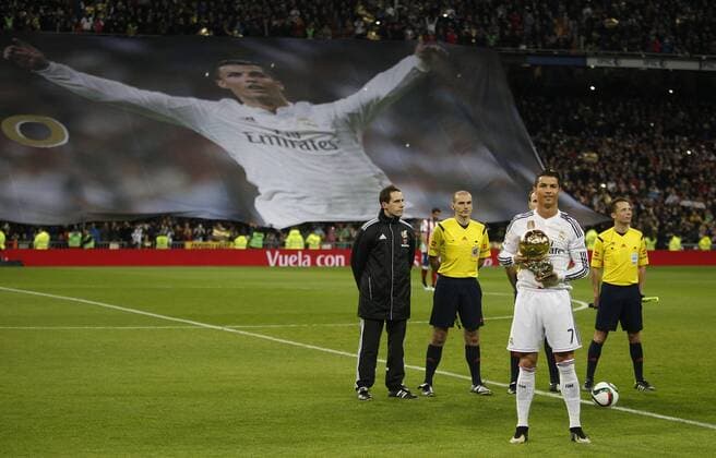 Madrid 15 01 2015. Soccer match, Real Madrid of the King s Cup, held at the Santiago Bernabeu stadium, in Madrid 01 15 2015. Cristiano Ronaldo 