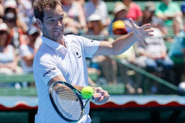 January 16, 2015: Richard Gasquet (FRA) in action on day 4 of the 2015 Kooyong Classic tournament at the Kooyong Lawn Tennis Club in Melbourne, Australia. Sydney, Tennis 2015: Kooyong Classic JAN 16 - ZUMAc04_