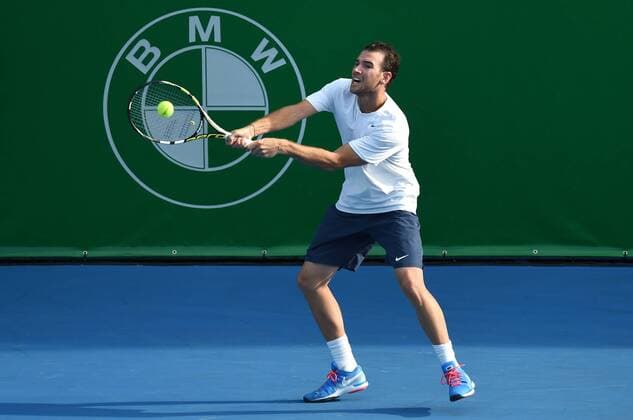 16.01.2015. Auckland, New Zealand. Heineken Tennis Open. France s Adrian Mannarinao in action on Semi Finals day at the Heineken Open. xAndrewxCornagax xwww.photosport.x  ActionPlus11589581