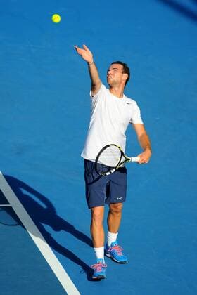 16.01.2015. Auckland, New Zealand. Heineken Tennis Open. Adrian Mannarino from France during his Semi Finals singles match at the Heineken Open. xChrisxSymesx  ActionPlus11589601