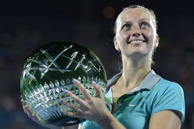 16.01.15 Sydney, Australia. Petra Kvitova (CZE) with her trophy after the final at the Apia International Sydney. Kvitova won 7-5,8-6. xNigelxOwenx  ActionPlus11589613