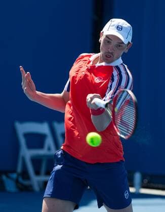 Australian Open 2015, Melbourne Park,ITF Grand Slam Tennis Tournament,.Andreas Beck(GER),Aktion,Einzelbild,Halbkoerper,Hochformat